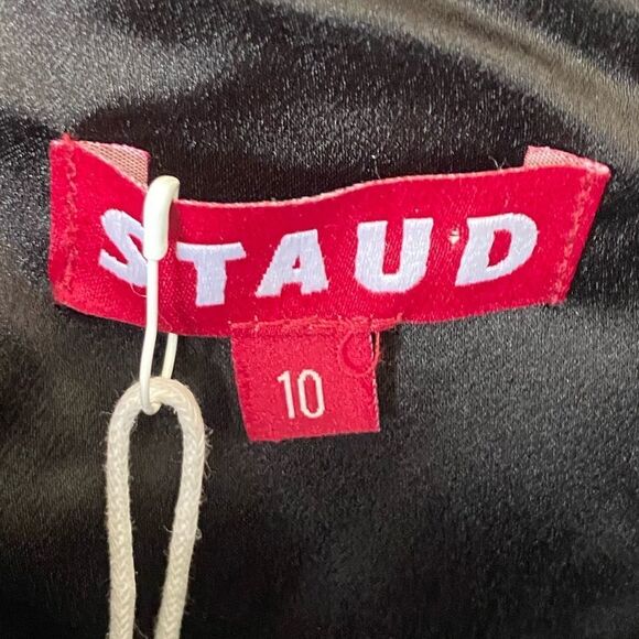 NWT Staud Tracing Mini Black Dress Strapless Size 10 - Picture 11 of 12